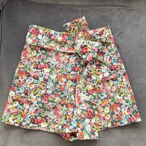 J. Crew Liberty Fabric Skort with Bow Tie size 0